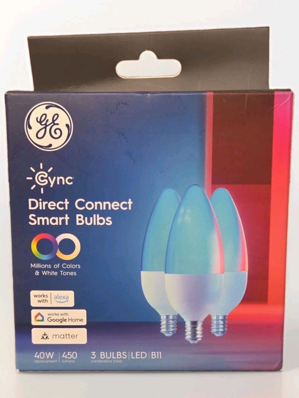 Ge Cync Smart Led Light Bulbs, Color Changing Decorative Light Bulbs, Indoor